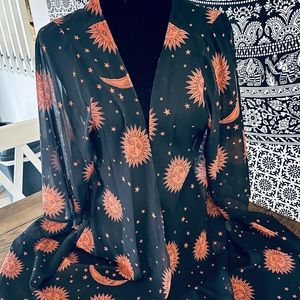 Sheer Sun Print Cover-up One-Size